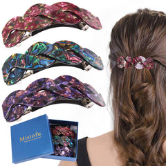 Mistofu chic tortoise-shell barrettes elevate daily looks with secure hold.
