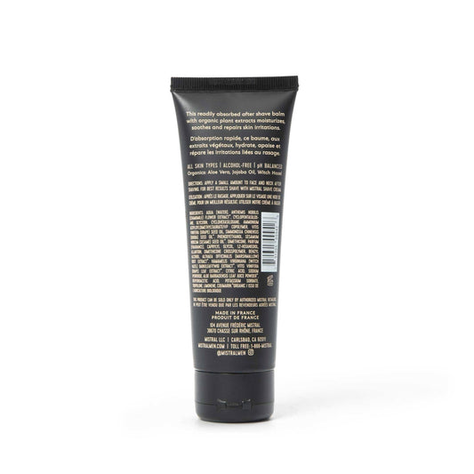Mistral Bourbon Vanilla balm label detail emphasizes brand and hydration-focused formula.