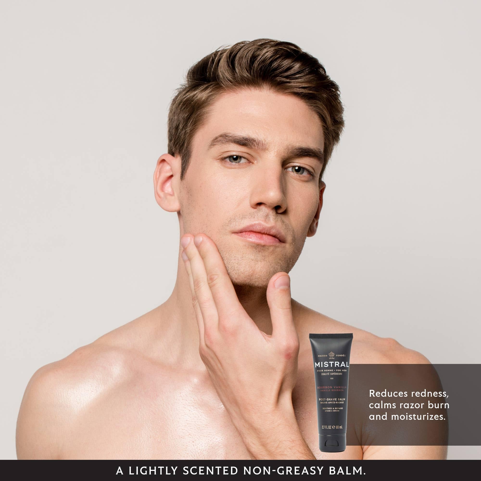 Mistral Provence scene evokes timeless grooming and the signature vanilla fragrance.