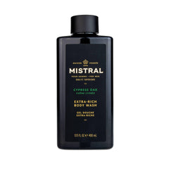 Mistral Cypress Oak bottle pour for a quick, masculine cleanse.