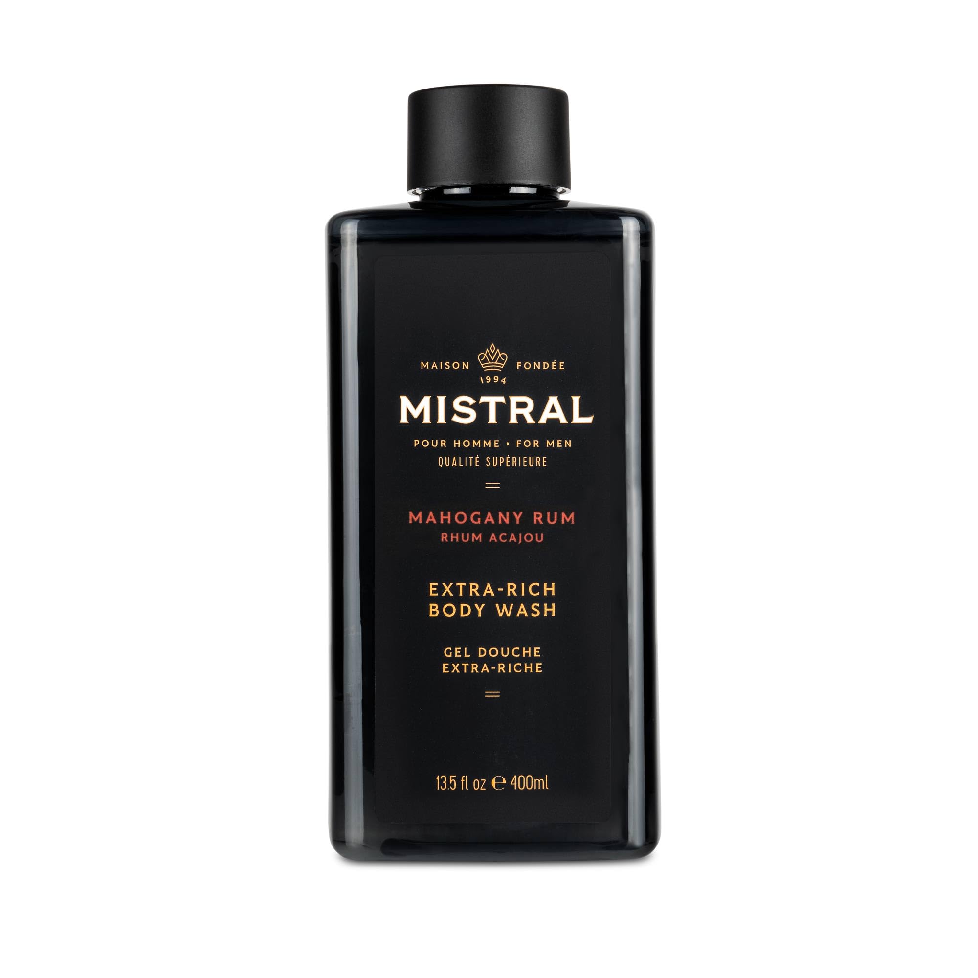 Mistral Mahogany Rum bottle showing premium scent for daily cleansing.