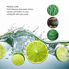 Mistral Mezcal Lime grapeseed oil detail emphasizes skin-nourishing richness.