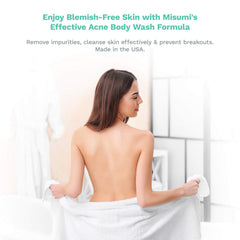 MISUMI Acne Body Wash around the neck area promoting refreshed balance.