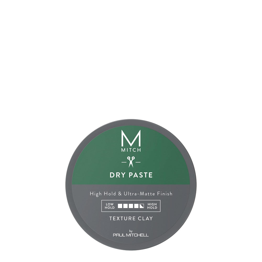 MITCH Dry Paste Texture Clay bottle shows high hold with matte finish.