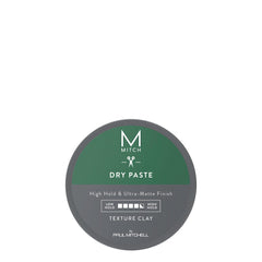 MITCH Dry Paste Texture Clay bottle shows high hold with matte finish.