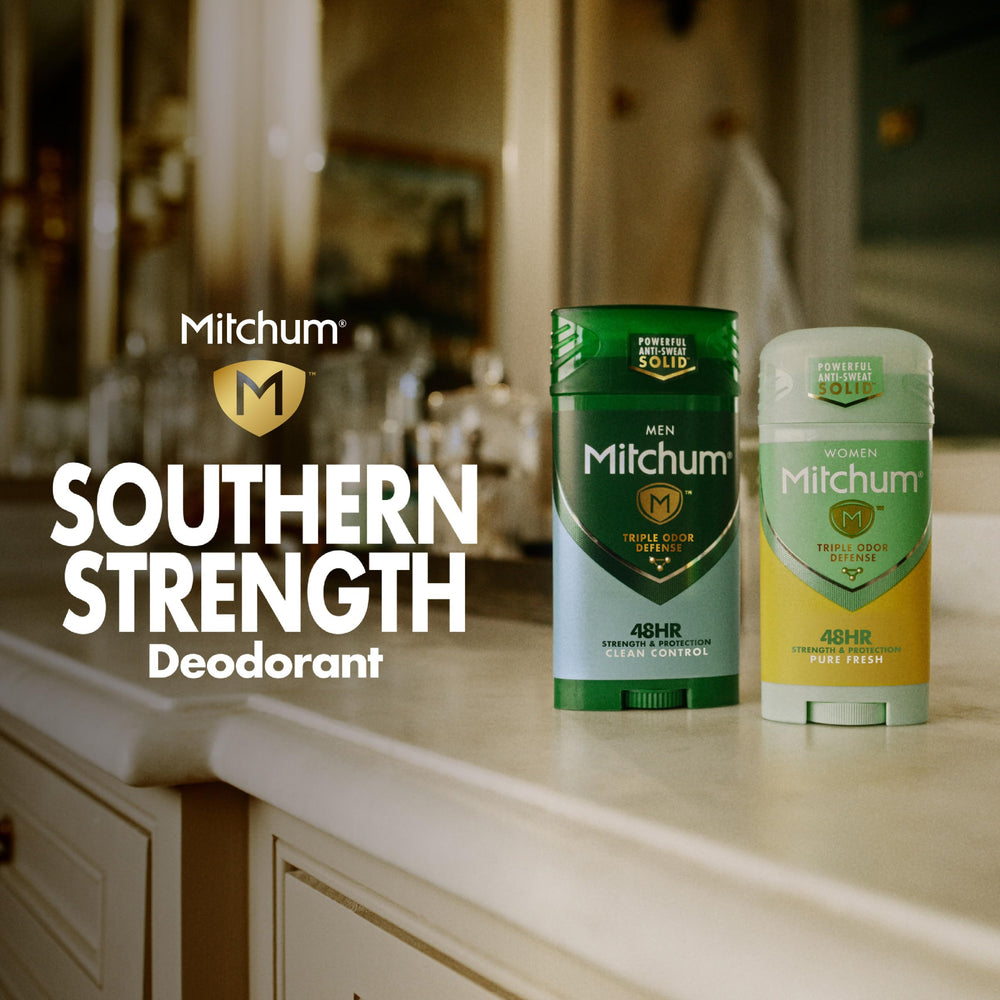 Mitchum 48HR protection gel in sport packaging provides all-day freshness.
