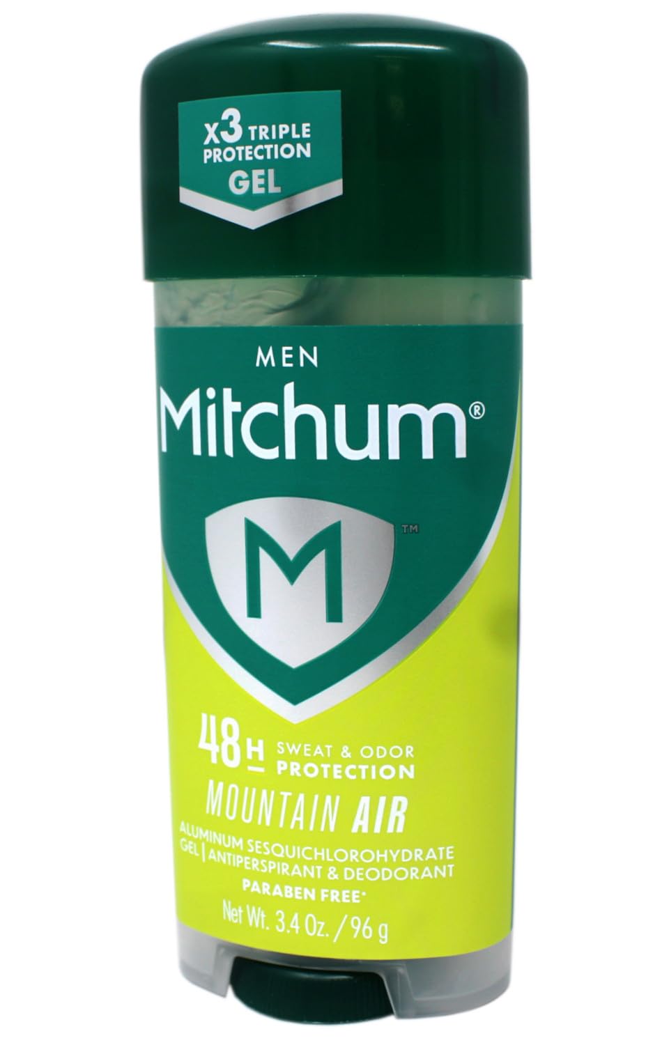 Mitchum Advanced Gel Mountain Air cap close-up showing gel texture