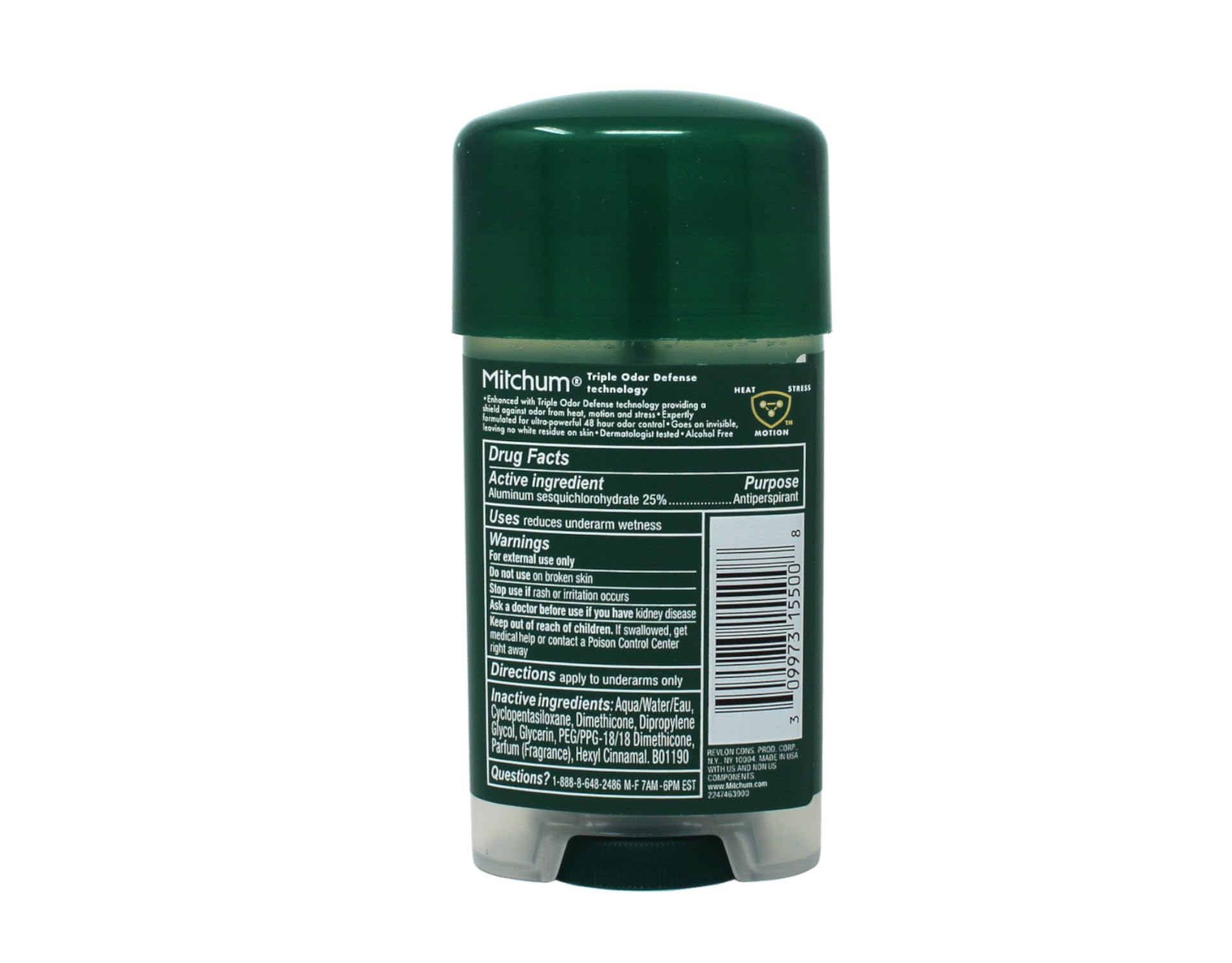 Mitchum Clear Gel Unscented 3-pack packaging for value and convenience.