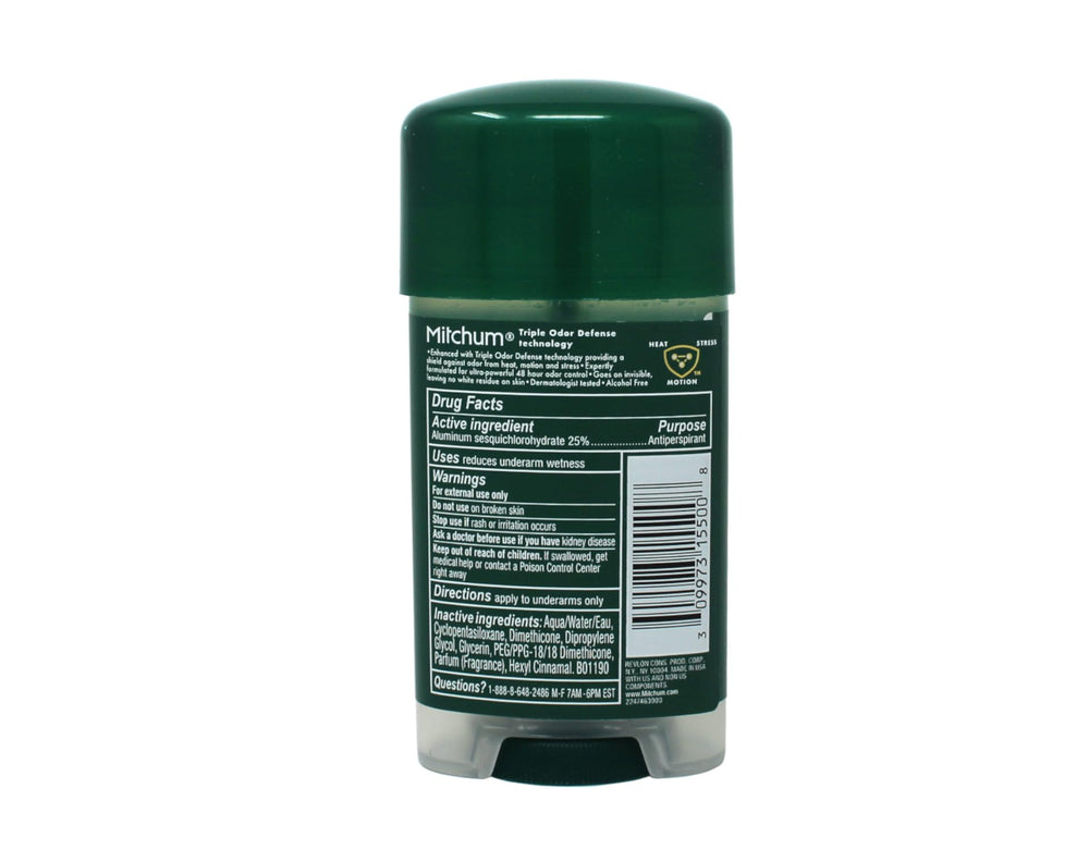 Mitchum Clear Gel Unscented 3-pack packaging for value and convenience.