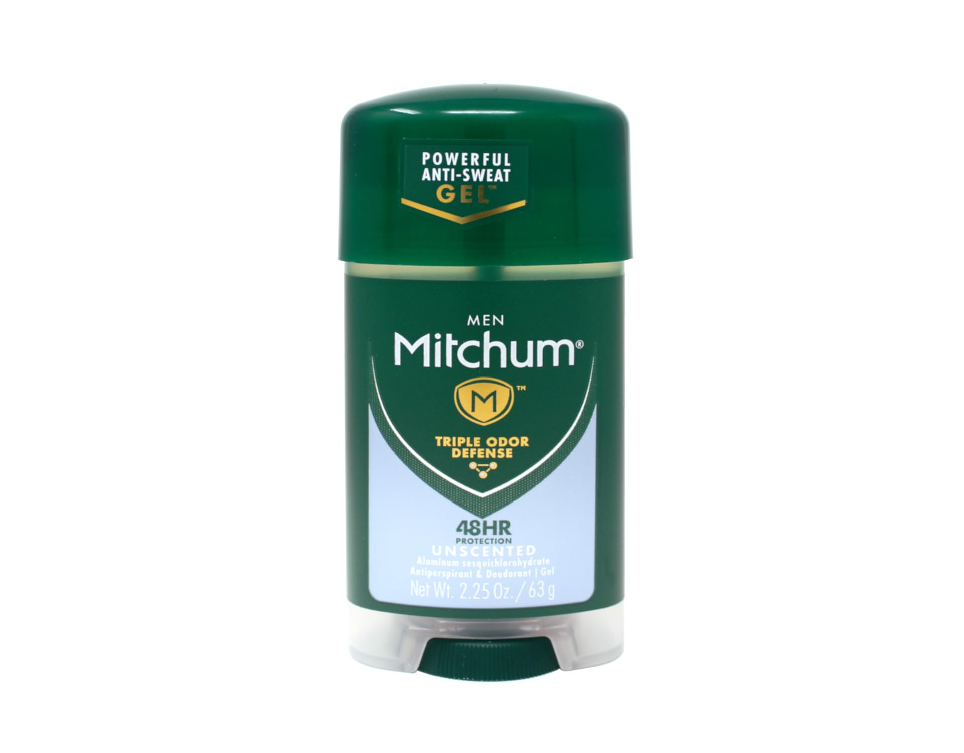 Mitchum Clear Gel Unscented application tip for easy underarm use.