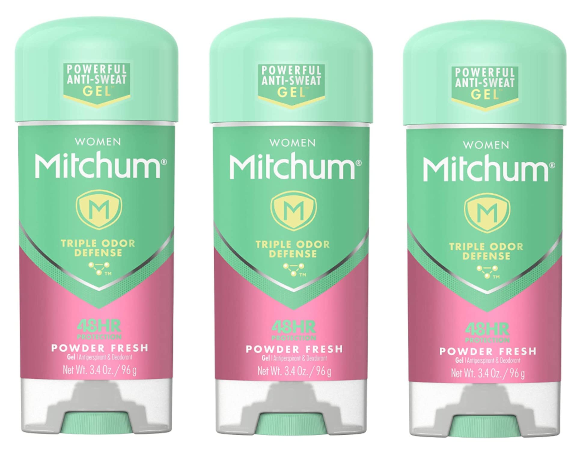 Mitchum for Women clear gel deodorant packaging showing long-lasting protection.