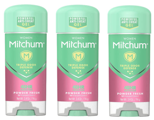 Mitchum for Women clear gel deodorant packaging showing long-lasting protection.