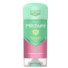 Mitchum for Women clear gel texture absorbs moisture without residue.