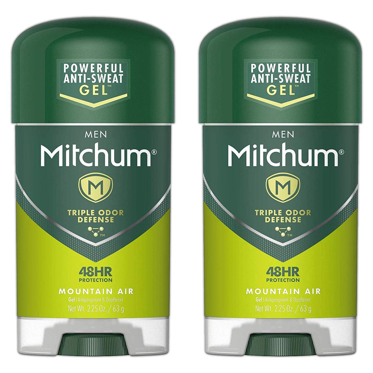 Mitchum Mountain Air clear gel bottle for all-day odor and wetness protection.