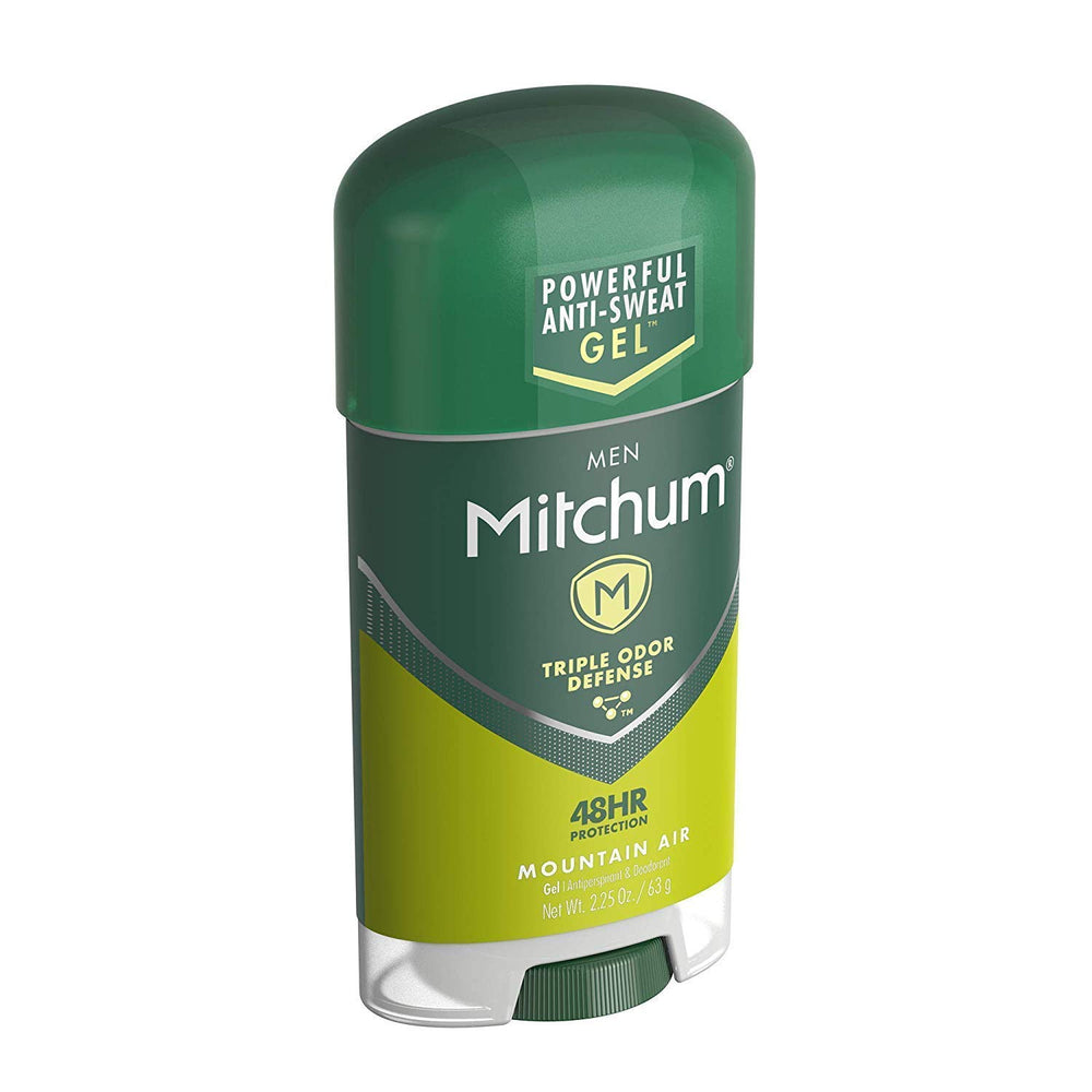 Mitchum Mountain Air two-pack display highlighting durable protection.