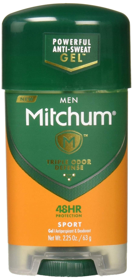 Mitchum Sport green stick front view for all-day odor protection.