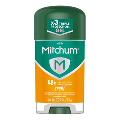 Mitchum Triple Odor Protection Sport gel shown in application for reliable protection.