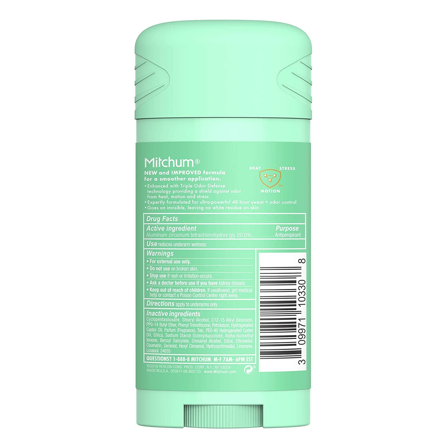 Mitchum For Women packaging detail highlights clear labeling.