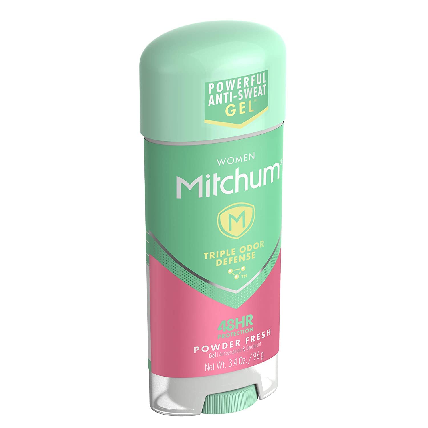 Three-pack box of Mitchum for Women deodorant for home, gym, and travel.
