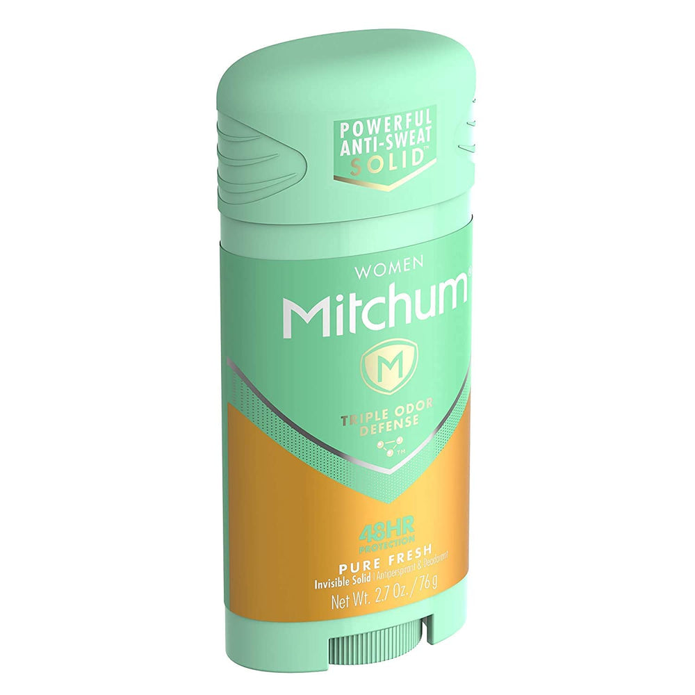 Mitchum Triple Odor Defense application close-up highlighting clear residue-free glide