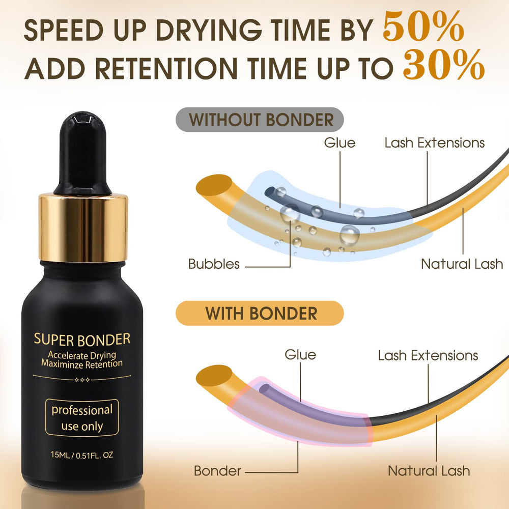 Miuffue lash bonder 15ml tube speeds curing and flexibility