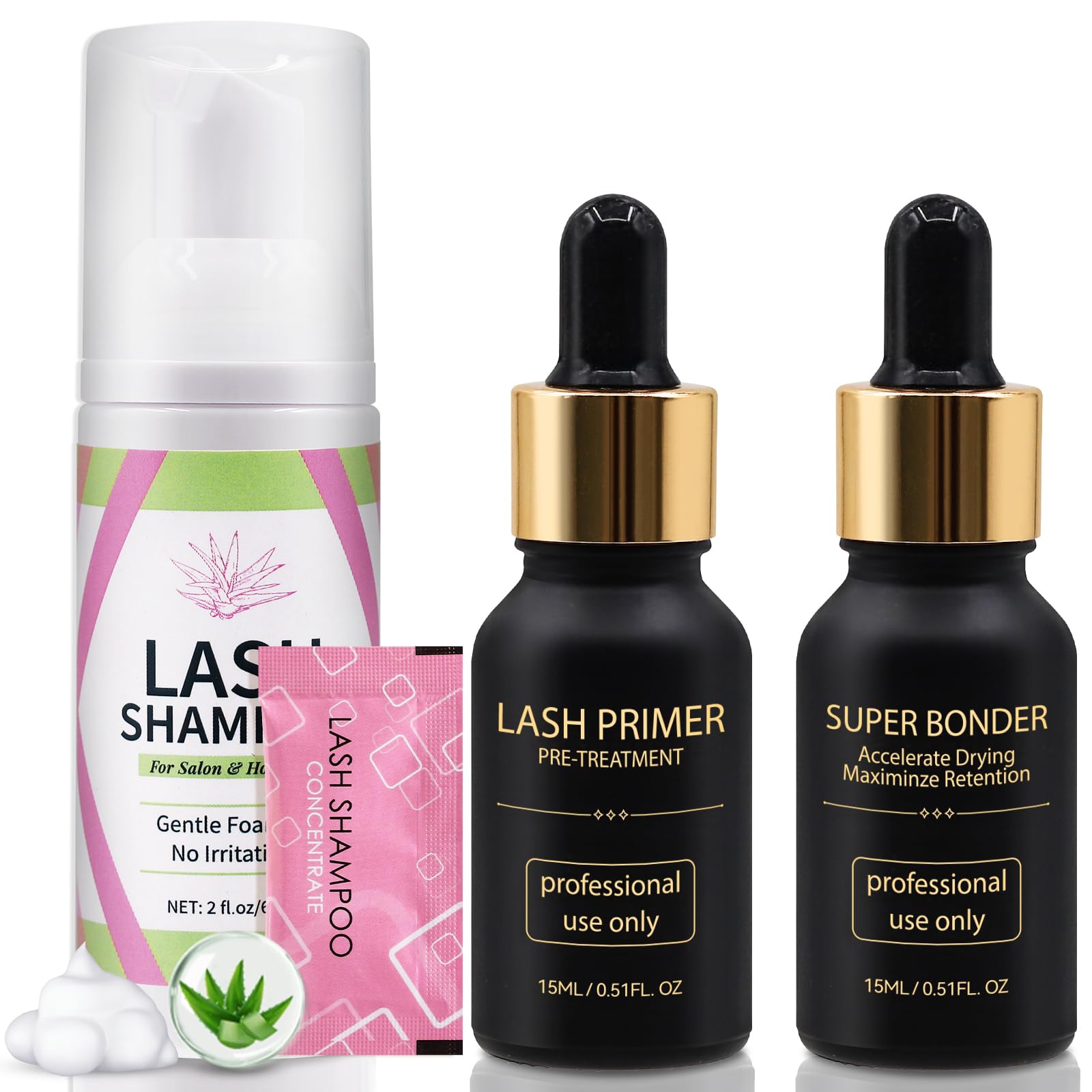 Miuffue lash shampoo concentrate bottle for deep cleansing prep