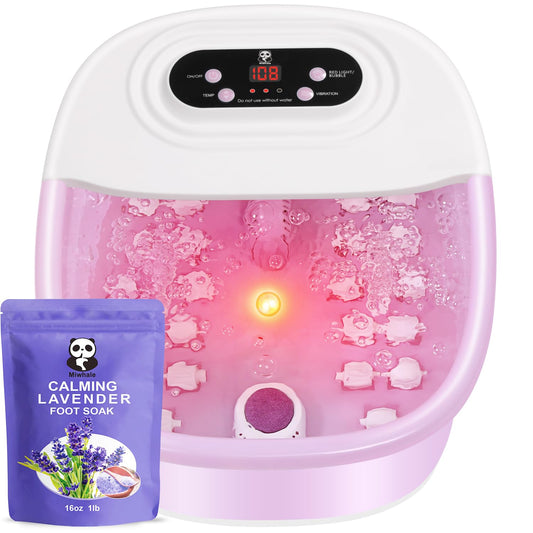 Miwhale foot spa bath massager with heat bubbles for home relaxation