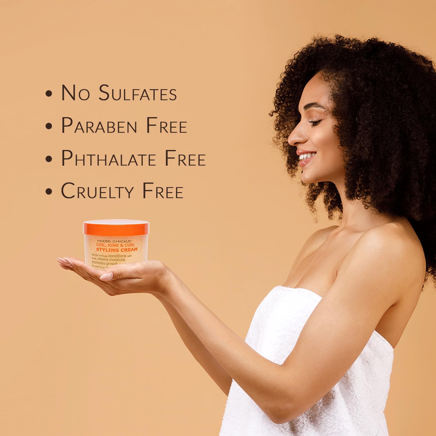 Botanical infusions on Mixed Chicks packaging suggest chamomile, rosemary, hops benefits.