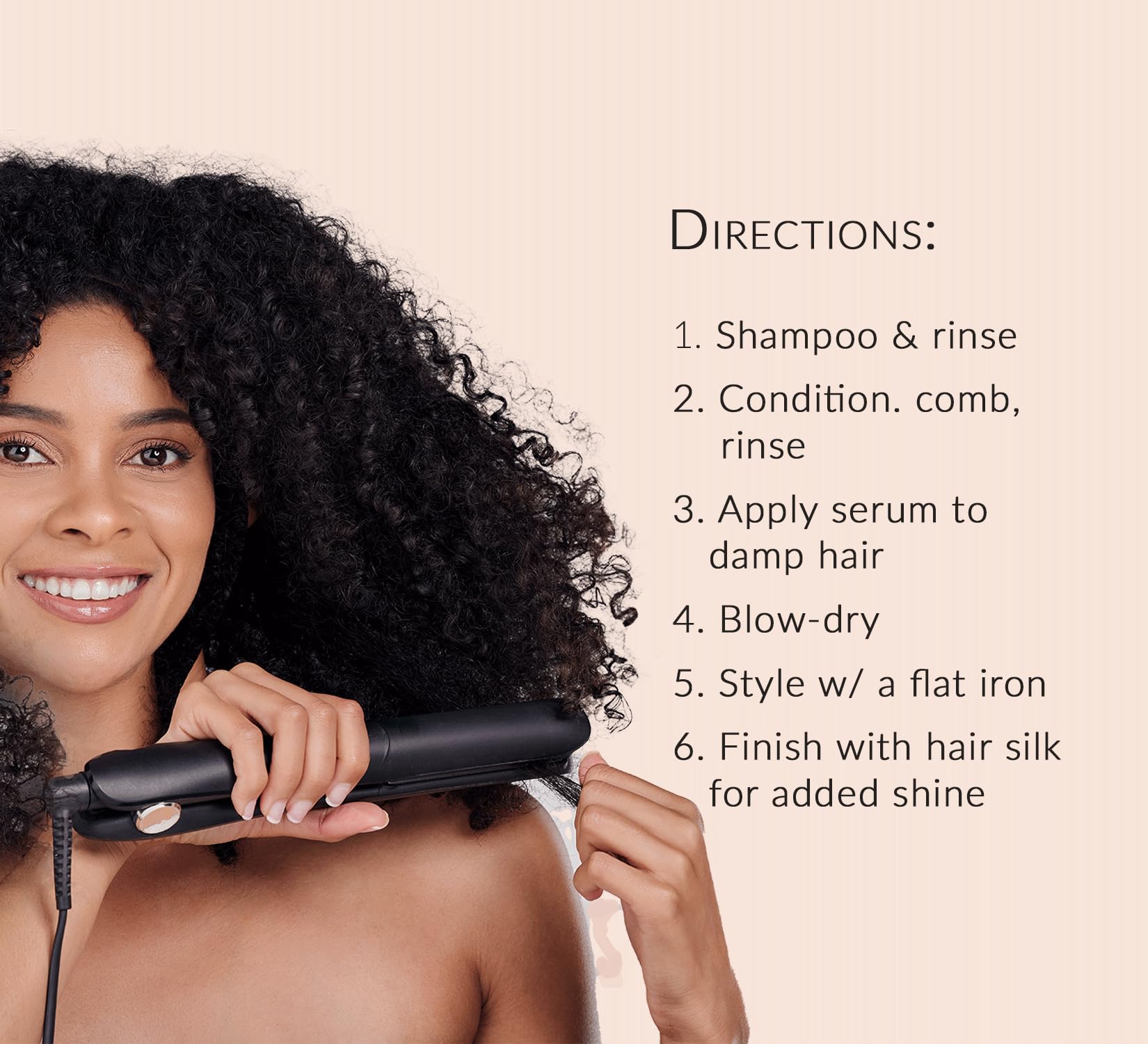 Mixed Chicks straightening serum hands applying during routine blowout
