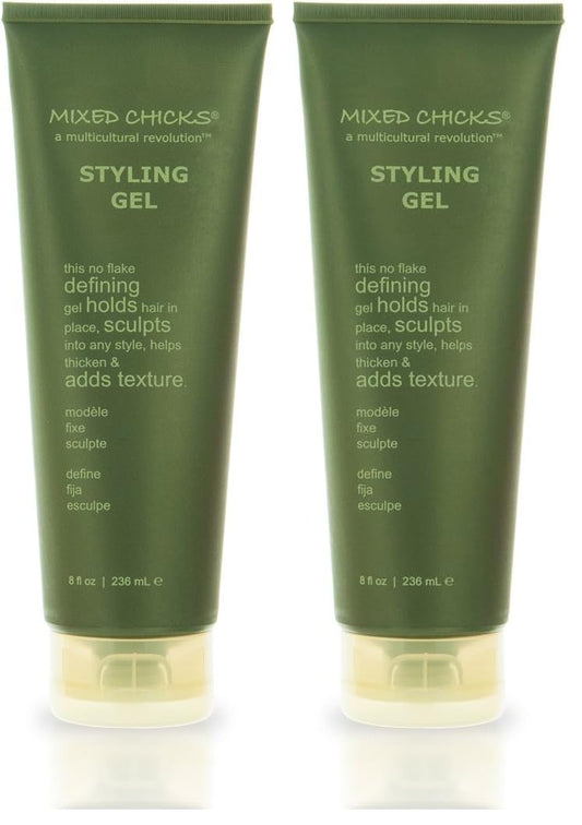Mixed Chicks Styling Gel bottle pour for firm hold and defined texture without buildup