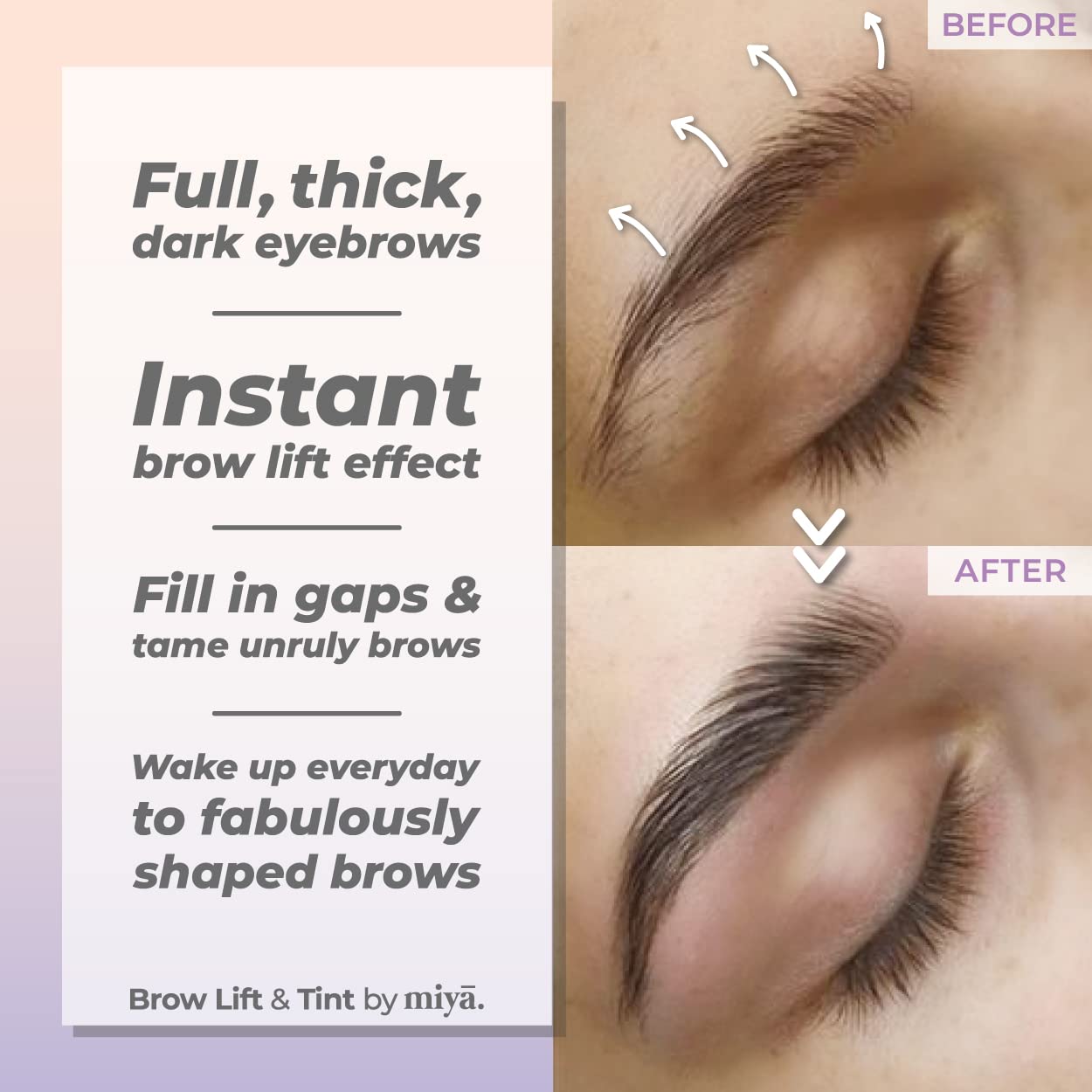 Brows after lamination by MIYA LASH look fuller and neatly shaped