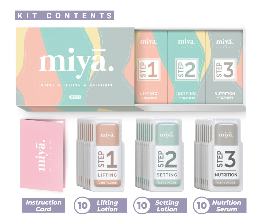 Miya Lash setting lotion sachet for precise brow and lash lift steps