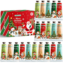 MIYUELENI 20-pack Christmas hand creams set packaging showcases festive gifts for loved ones.
