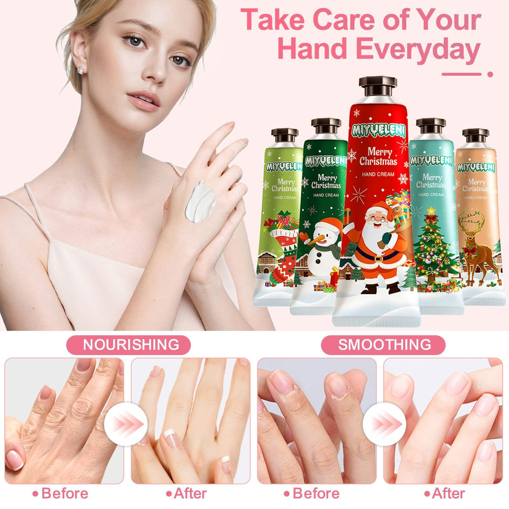 MIYUELENI stocking-stuffer display highlights festive care.