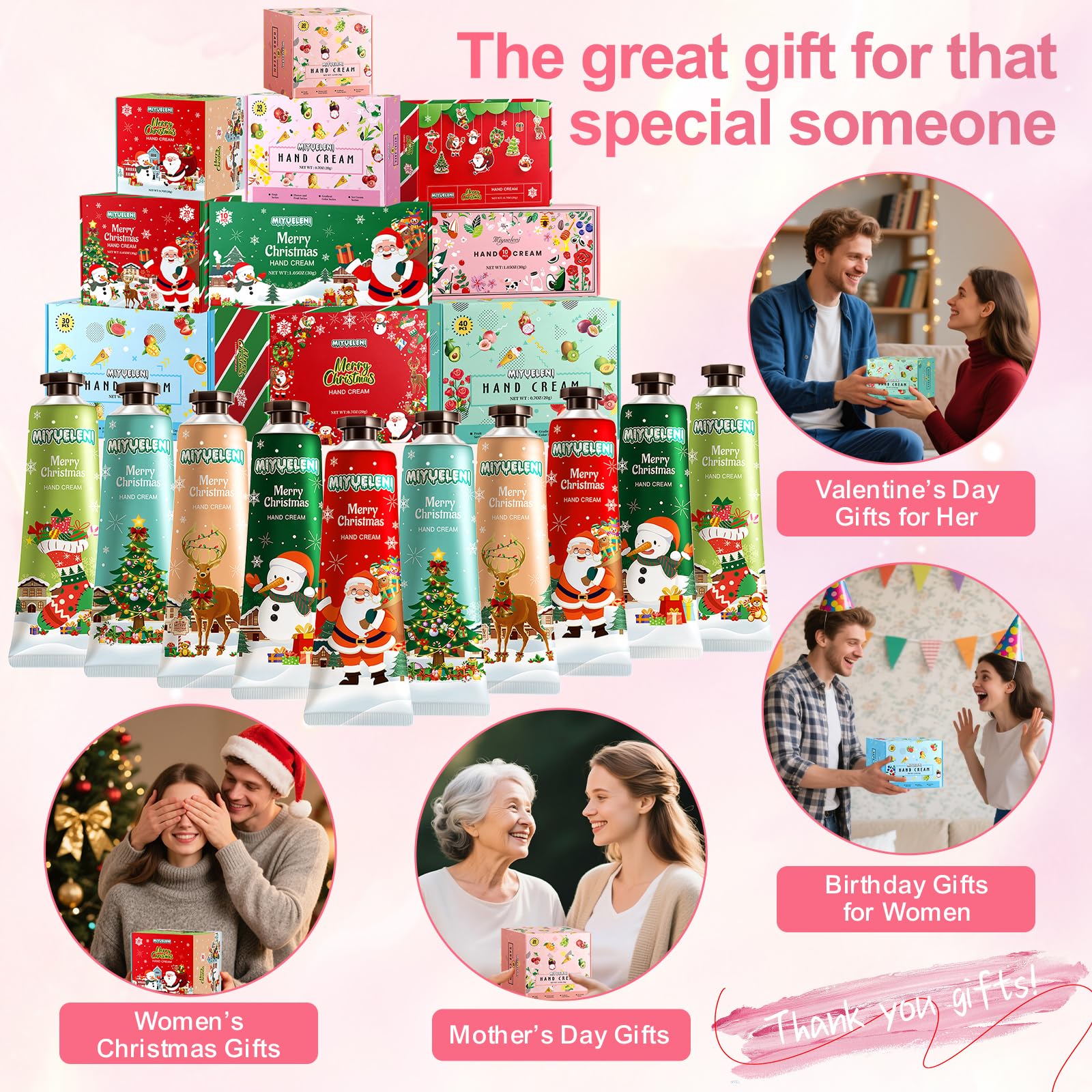 MIYUELENI bulk set shown as thoughtful holiday gifts.