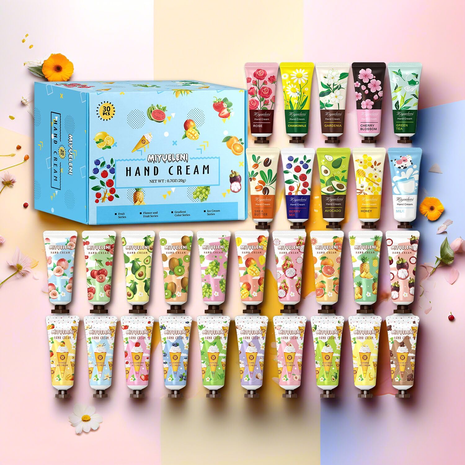 MIYUELENI avocado and shea hand cream set nourishes dry hands daily.