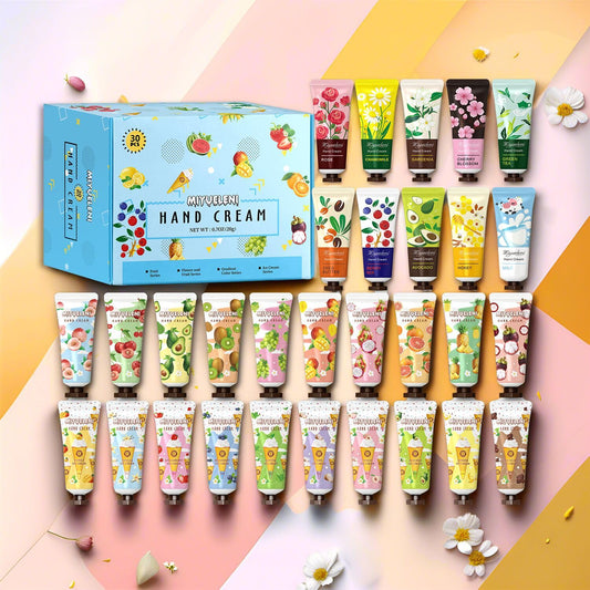 MIYUELENI rose scented hand cream set provides non-greasy hydration all day.