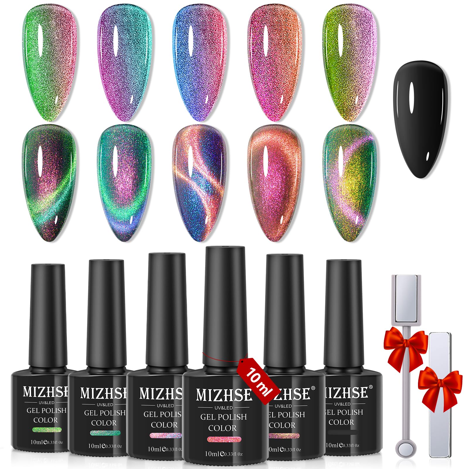 MIZHSE 9D cat eye gel polish kit for salon-quality nails