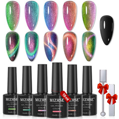 MIZHSE 9D cat eye gel polish kit for salon-quality nails