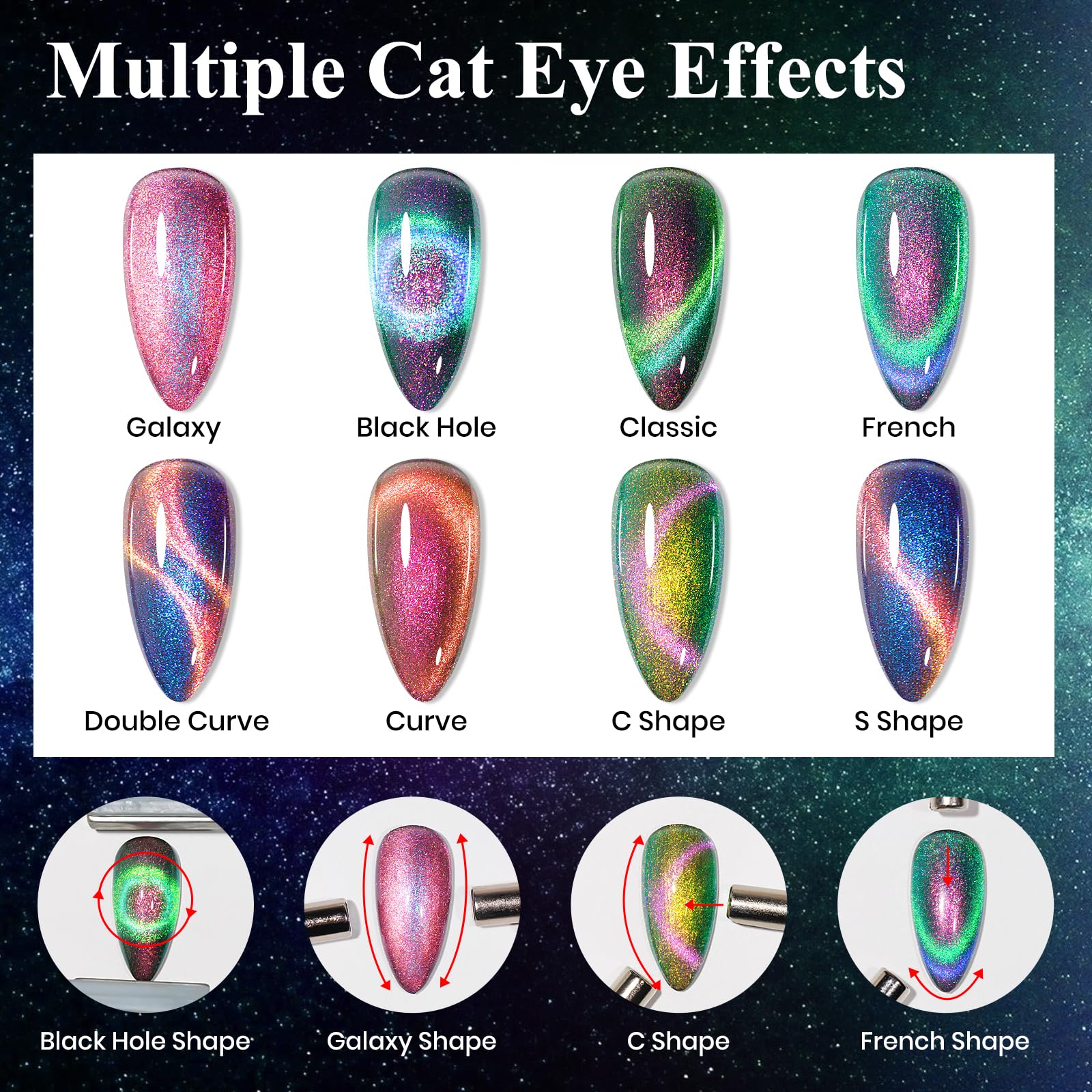 MIZHSE black base gel to maximize the cat eye effect