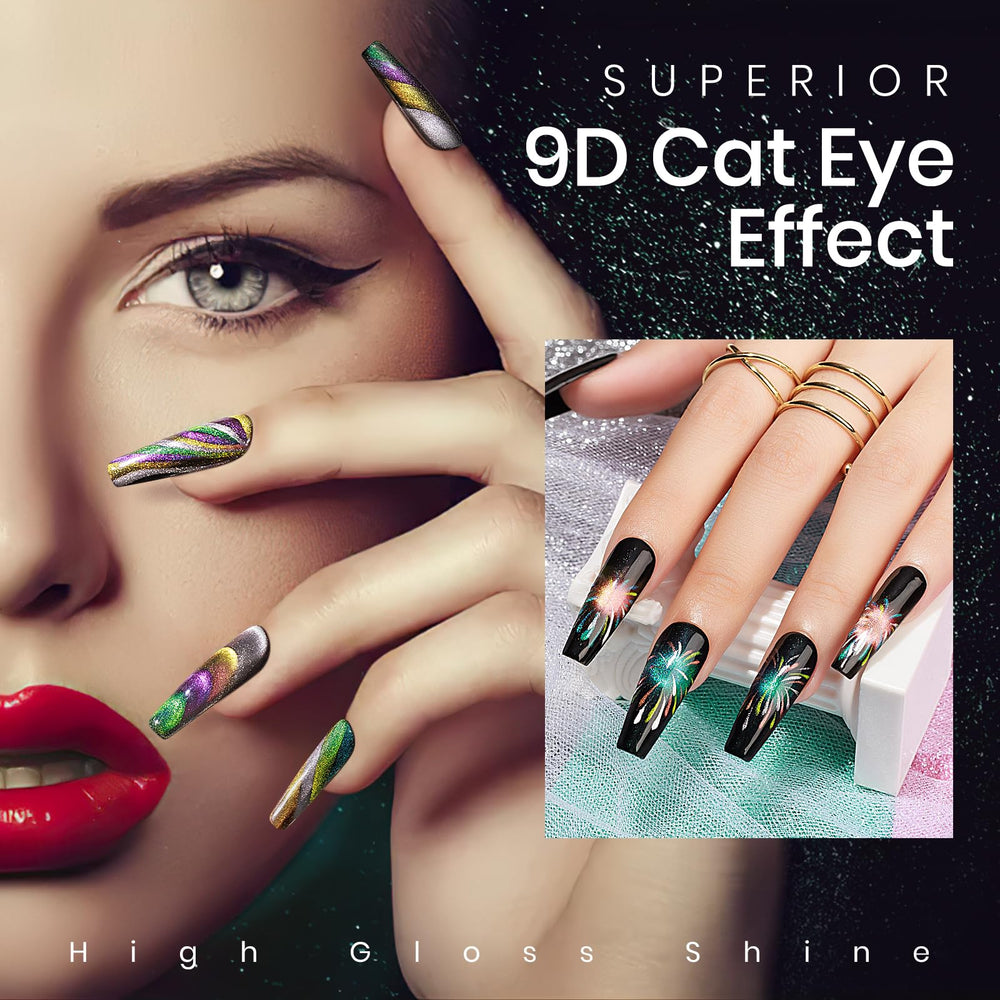 MIZHSE black base gel creates strong underlayer for vivid cat-eye effects