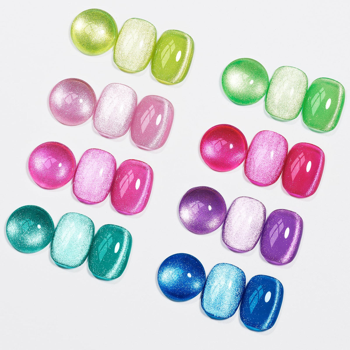 MIZHSE cat eye gel nail polish kit displaying neon colors for at‑home salon results