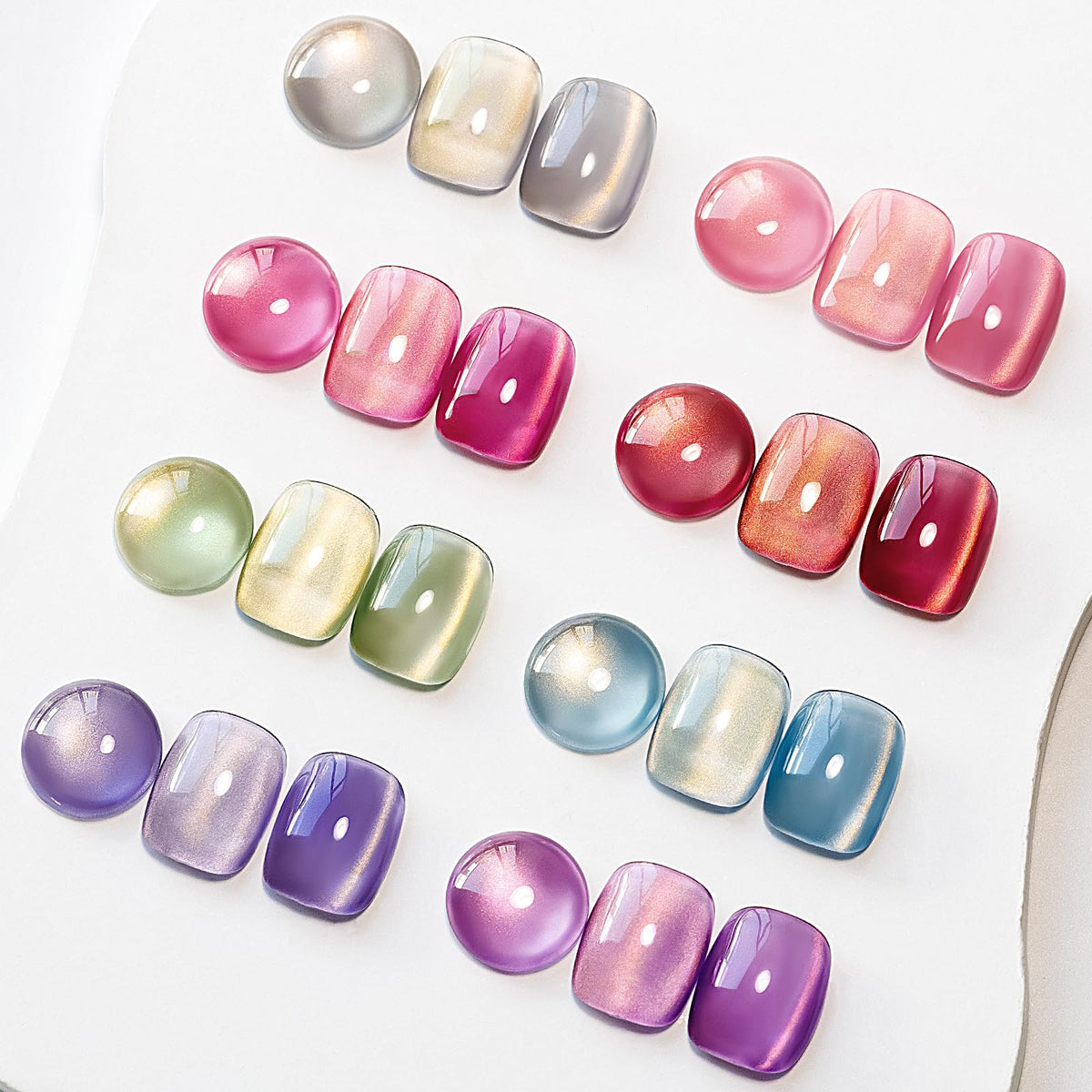 MIZHSE Cat Eye Gel Nail Polish Kit with eight colors for at-home salon results