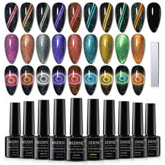 MIZHSE cat eye gel polish rose galaxy shows shifting shimmer for chic nails