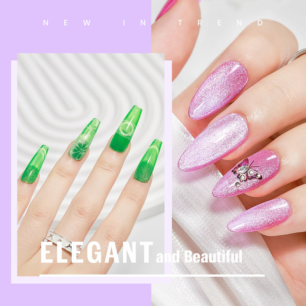 MIZHSE easy DIY application guide for magnetic cat eye nails