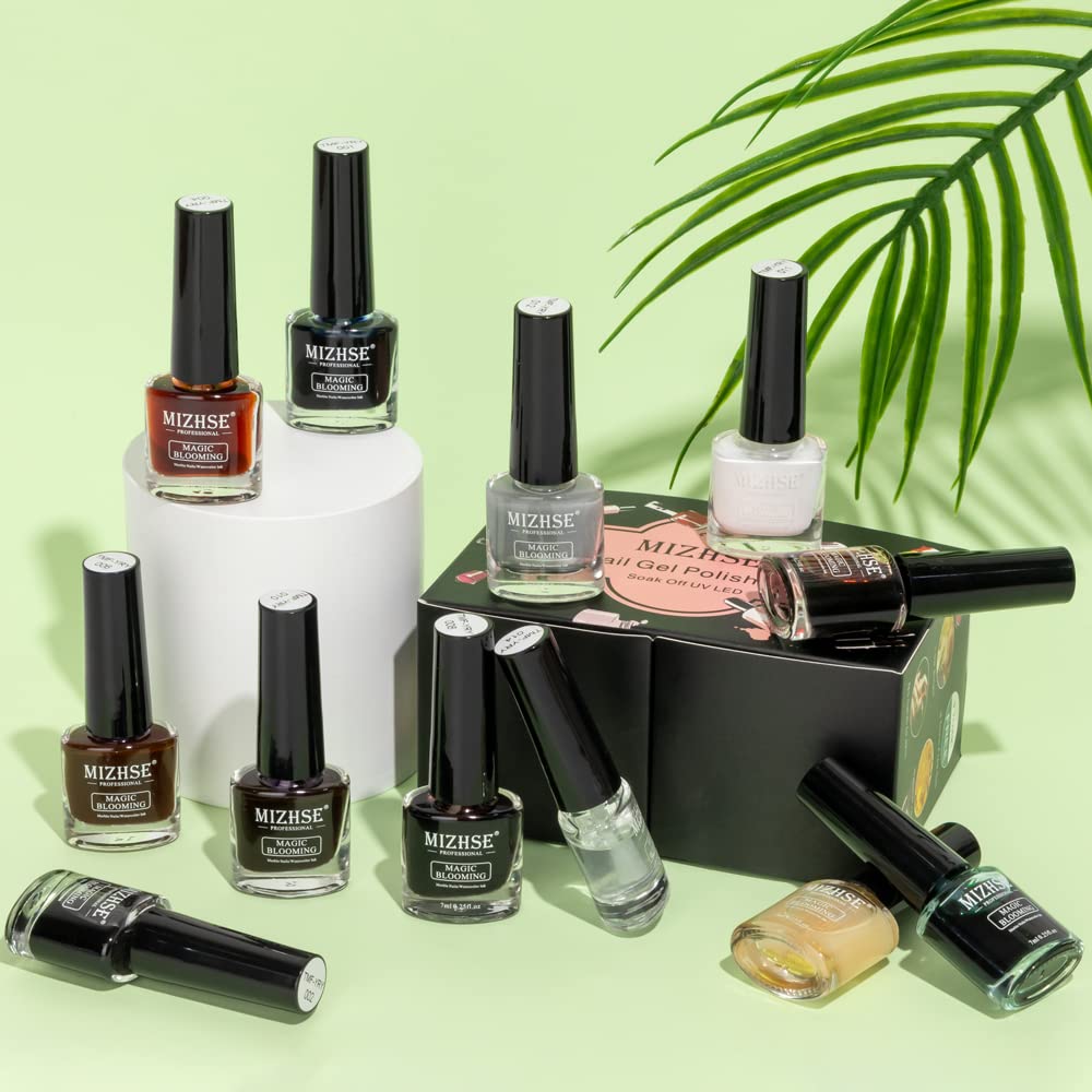 MIZHSE at-home nail art session demonstrates DIY ease and long-lasting shine.