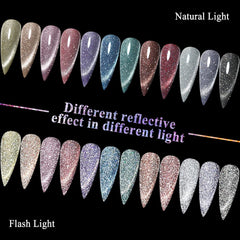 MIZHSE glitter close-up reveals reflective powder and sparkle.