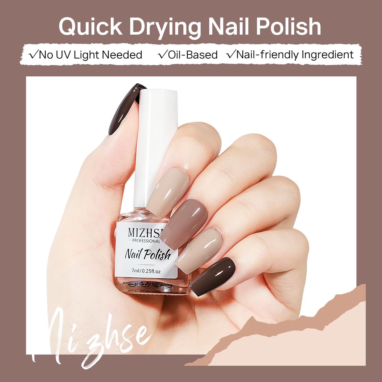 MIZHSE glitter nail polish bottle for a shimmering finish