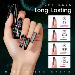 MIZHSE holographic glitter cat-eye effect for festive nail art