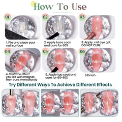 MIZHSE magnet stick included to craft cat eye effects on nails.